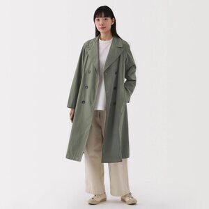 MUJI Women’s Water Repellent Trench Coat, Grayish Brown